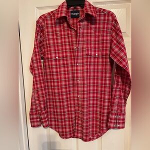Wrangler Red Casual Pearl snap large Button Down Shirt